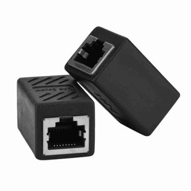 Imagem de Estink RJ45 Acoplador, 2PCS Fêmea para Fêmea Extensor de Rede Ethernet Conector Adaptador Com Gabinete Blindado para Transmissão de Dados LAN Estável