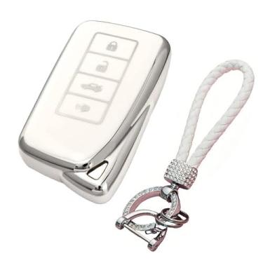 Imagem de Capa protetora de TPU com chaveiro, compatível com Lexus RX/ES/GS/is/LS/RS/NX/GX/LX/RC/LC Smart Remote Key Acessórios para chaves automotivas