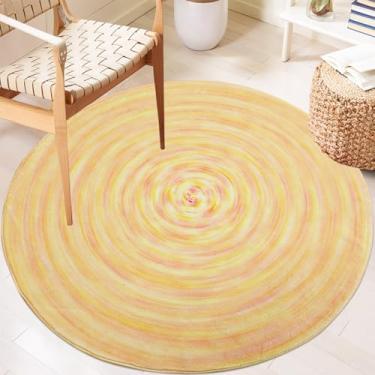 Imagem de Lacomfy Tapete infantil redondo de 1,5 m para berçário de quarto de meninos e meninas, tapete macio para sala de jogos para crianças, tapete abstrato moderno neutro para dormitório, cabeceira, sala de