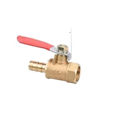 Imagem de 1 peça válvula de esfera de latão farpado 1/8 3/20.3 cm 1/10.2 cm fêmea fêmea conector junta cobre encaixe tubo adaptador acoplador 8/10/12 mm mangueira Barb (1l4F -8mm)