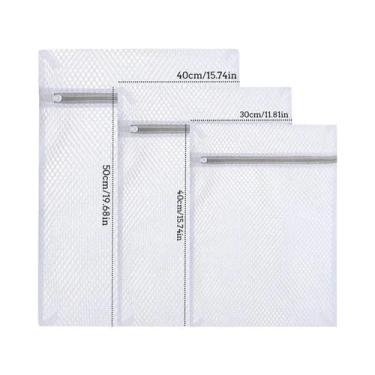 Imagem de Cesto De Roupa Suja Delicado Em Tecido De Malha Com Design Colmeia Par