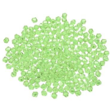 Imagem de Generic 250 contas de cristal de vidro bicone de 6 mm, contas espaçadoras de vidro facetado para fazer joias, pulseira, colar, brincos, artesanato, apanhador de sol, verde claro