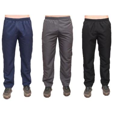 Imagem de Kit 3 Calças Tactel Plus Size Tamanho Grande Especial Masculina 3 Bols