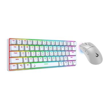 Imagem de Kit Gamer Set 02 Rise Mode White Red, Teclado Mecânico GM1 White RGB Red, Mouse G1 Pro White 12000-Unissex