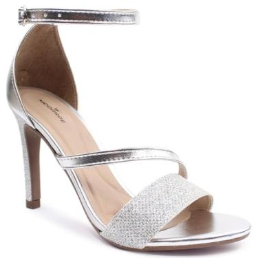 Imagem de Sandália Modarpe Salto fino Confortável Brilho Feminina F27 (Prata, BR, Adulto, Numérico, 33)