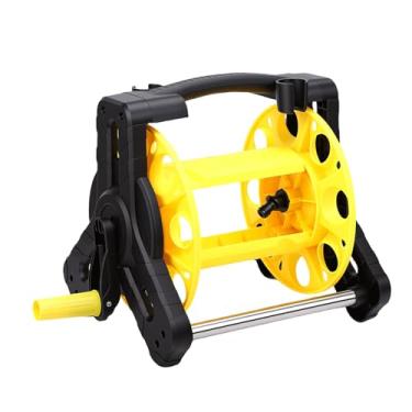 Imagem de Asixxsix Carretel para Mangueira de Jardim, Enrolador de Mangueira de Água G1/2 com até 25 Metros, Suporte Portátil e Resistente para Regar o Jardim, Lavar Carros e Pátios (Preto e Amarelo)