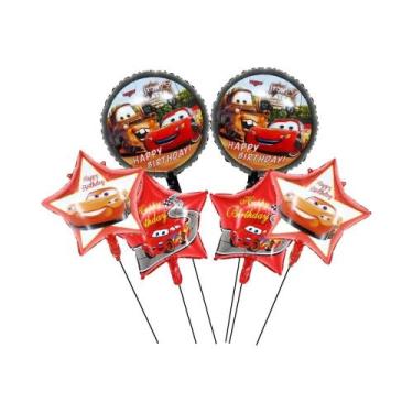 Imagem de Conjunto De Balões De Folha Do Lightning McQueen Para Decoração De Fes