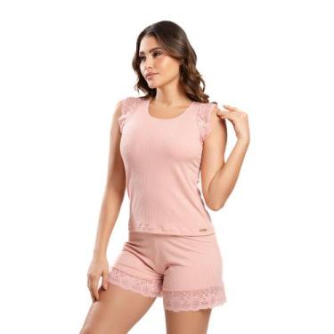 Imagem de Short Doll Flavia IMI  Pijama Feminino em Suede Canelado Confortável p