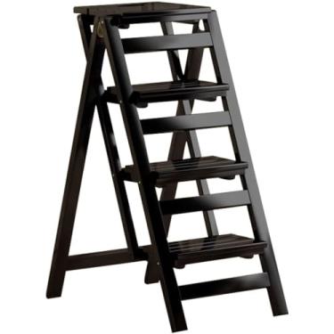 Imagem de Cadeira de escada dobrável, cadeira de escada dobrável, biblioteca moderna, escadas dobráveis, banqueta portátil multicamadas, cadeira compacta de escritório, cadeiras de jantar/suportes de flores
