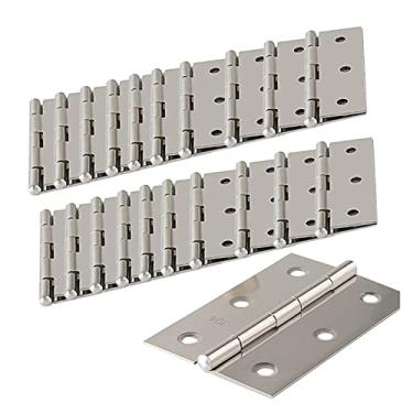 Imagem de 20 peças, 6 furos de montagem, durável, adequado para armários de caixa de joias, conserto de móveis, dobradiças de porta de aço inoxidável, dobradiças de conectores