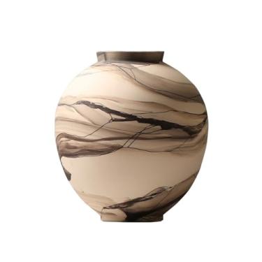 Imagem de Vasos de cerâmica pintados à mão para casa de chá arranjo de flores vaso de flores criativo ornamentos de suporte de flores vaso de mesa (A)