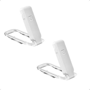 Imagem de Luminária de leitura LED portátil, ideal para uso ao lado da cama no quarto, com clipe para fixação na mesa de leitura.(2 pçs)