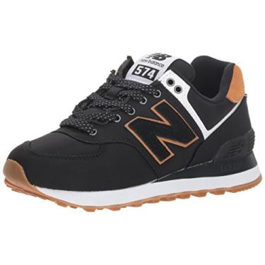 Imagem de New Balance Tênis feminino 574 V2 Mochila, Preto/branco, 9 Wide