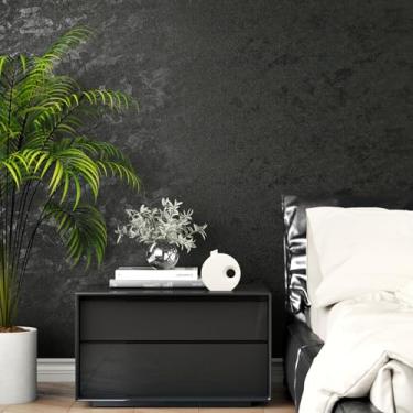 Imagem de Wallderful Papel de parede de concreto cinza escuro descasque e cole bancadas autoadesivas, papel de contato de cimento industrial, vintage, rolo de papel de parede texturizado para cozinha, banheiro