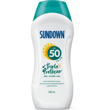Imagem de Protetor Solar Corpo e Rosto SUNDOWN Praia e Piscina FPS 50 200mL