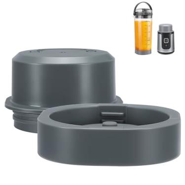 Imagem de Tampa de lâmina de substituição e tampa de recipiente para liquidificador portátil Ninja Blast BC100/BC151, peças e acessórios, à prova de vazamento de grau alimentício lavável na lava-louças (cinza)