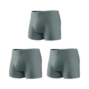 Imagem de Cuecas Boxer Masculinas De Seda Gelada Com Estampa 3D, Pacote Com 3, S