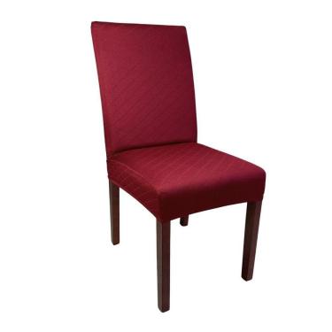 Imagem de Kit 8 Capas De Cadeira Linha Clássica Jacquard - Vermelho Marsala