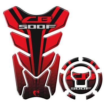 Imagem de Kit Adesivo Protetor De Tanque E Bocal Honda Cb 500F + 2018 Vermelho Vermelho