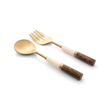 Imagem de Conjunto De Talheres Copa E Cia Para Salada 2 Peças Garbo Opal Wood