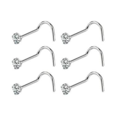 Imagem de Piercings De Titânio Para Nariz Com Zircônia Cúbica, Design Hipoalergê