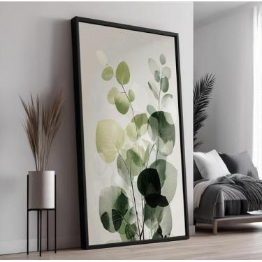 Imagem de Quadro Decorativo com Moldura Folhas Verde para Sala, Quarto e Escritó