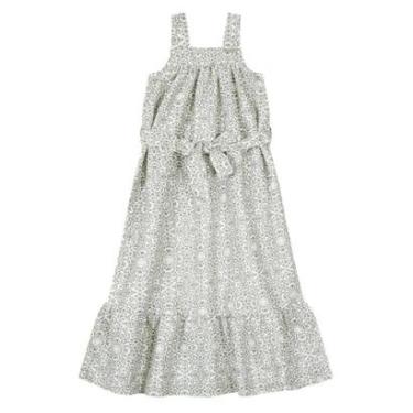 Imagem de Vestido longo Infantil Estampado Crepe Party Verde Mundi-Feminino
