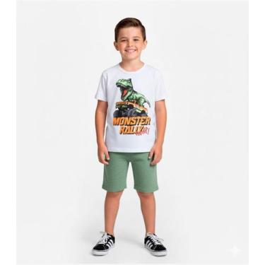Imagem de Conjunto Infantil Curto Verão Menino Select Branco, 2, Branco