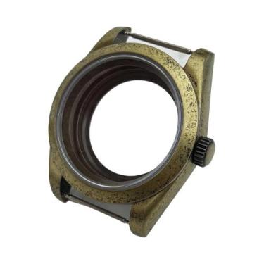 Imagem de Caixa De Relógio Em Bronze Escovado 39mm Com Pulseira De Couro E Safir