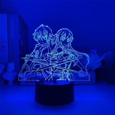 Imagem de 3D Night Light Sword Art Online Kirito Visual Illusion - taiyuanketanm