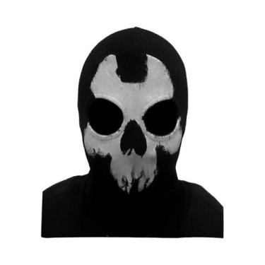 Imagem de Balaclava De Rosto Inteiro 100% Algodão Com Estampa De Caveira, Máscar
