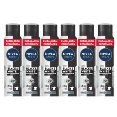 Imagem de Kit Desodorante Nivea Aerosol Black White MEN 200ml C/6