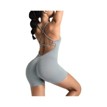 Imagem de Macacão Feminino Slim-Fit Sem Costura Para Yoga, Secagem Rápida E Resp