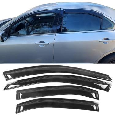 Imagem de Viseira de janela compatível com Ford Fusion 2006-2012 | Estilo fino acrílico fumaça ma...