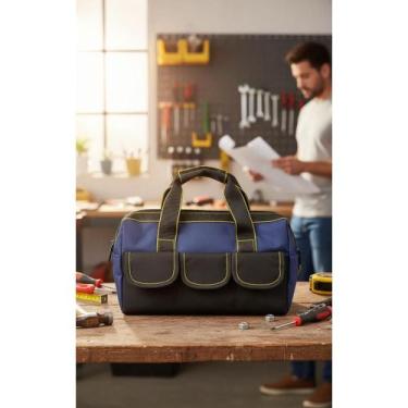 Imagem de Bolsa Ferramentas 13'' Lona Reforçada Multi Bolso Azul - Congratulatio