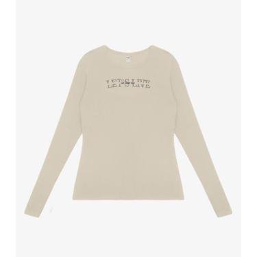 Imagem de Blusa Feminina Manga Longa Em Visco Tricot Rovitex Bege, M, Bege