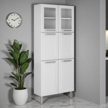 Imagem de Paneleiro Duplo em Aço com Vidro 6 Portas 5 Prateleiras Tarsila Itatia