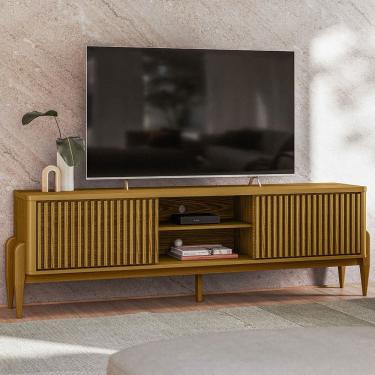 Imagem de Rack para TV Até 65 Polegadas Citrino 2 Portas 1 Prateleira Cedro - Pnr Móveis