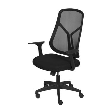 Imagem de Cadeira de Escritório Giratória Panther Diretor Tela Mesh Preto Base Rodízio Nylon