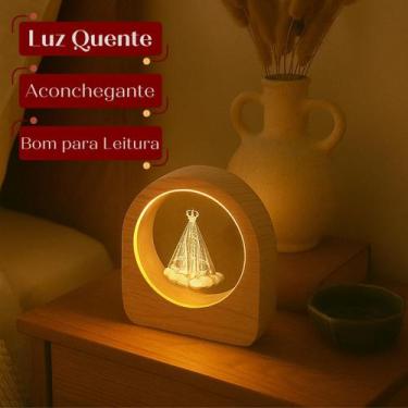 Imagem de Luminária de Mesa Nossa Senhora Aparecida 3D LED bola Abajour - Presen
