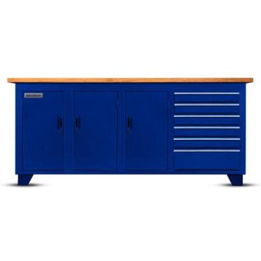 Imagem de Bancada fechada com 6 gavetas e 3 portas RLL-214 - Rotterman, Azul