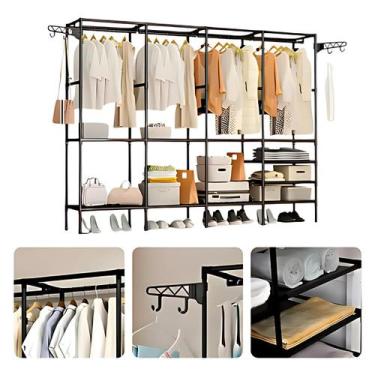 Imagem de Guarda Roupa Dobrável Closet Aberto Armario Organizador De Roupas Arar