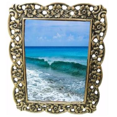 Imagem de Porta Retrato Em Bronze 23 X 17 Vintage Mãe Decoração Flores - Wilmil