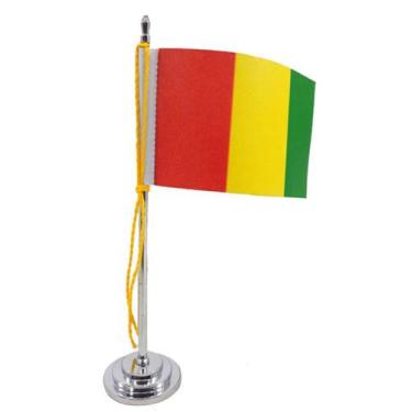 Imagem de Mini Bandeira de Mesa da Guiné 15 cm Poliéster - SP Bandeiras 