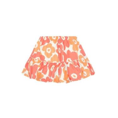 Imagem de Saia shorts infantil menina em viscose floral Brandili, Natural, 8