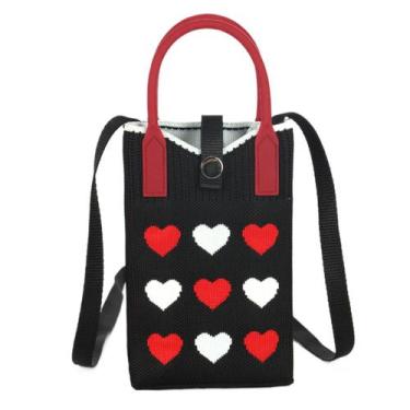 Imagem de Bolsa Up4you Feminina Croche Celular Pequena Fofa BS78790, Preto
