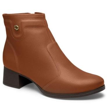Imagem de Bota Feminina Dakota Salto Bloco Baixo Cano Curto D2781, Castanho, 36