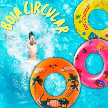Imagem de Boia Inflável Circular Colorida 60cm Praia Piscina Verão Diversão Gara