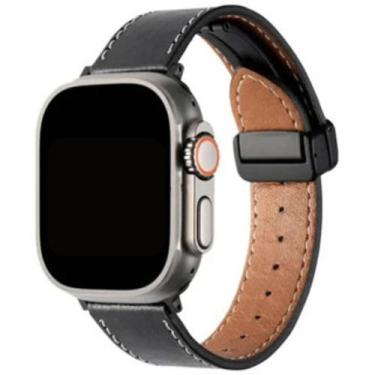 Imagem de Pulseira De Couro Para Smartwatch 38mm a 49mm - sem marca, Preto