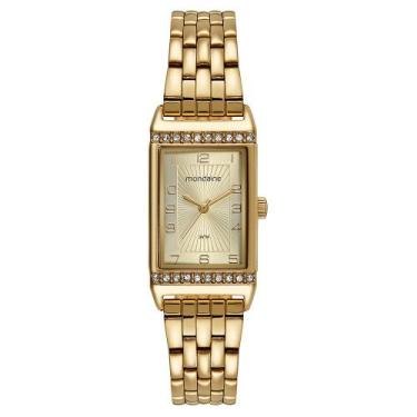 Imagem de Relogio Mondaine Feminino quadrado dourado pequeno 32495LPMVDE1